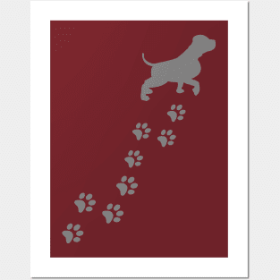 Dog paw prints Posters and Art